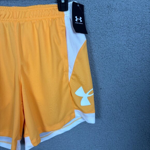 Under Armour Womens Standard Baseline 6" Basketball Short Orange/White Small NWT - Picture 3 of 12